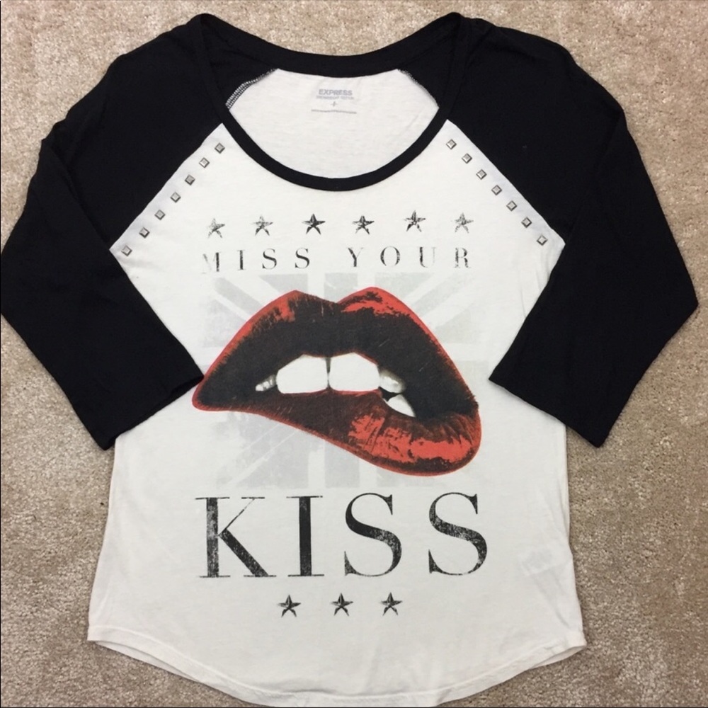 Express Miss Your KISS 💋 Ringer Tee